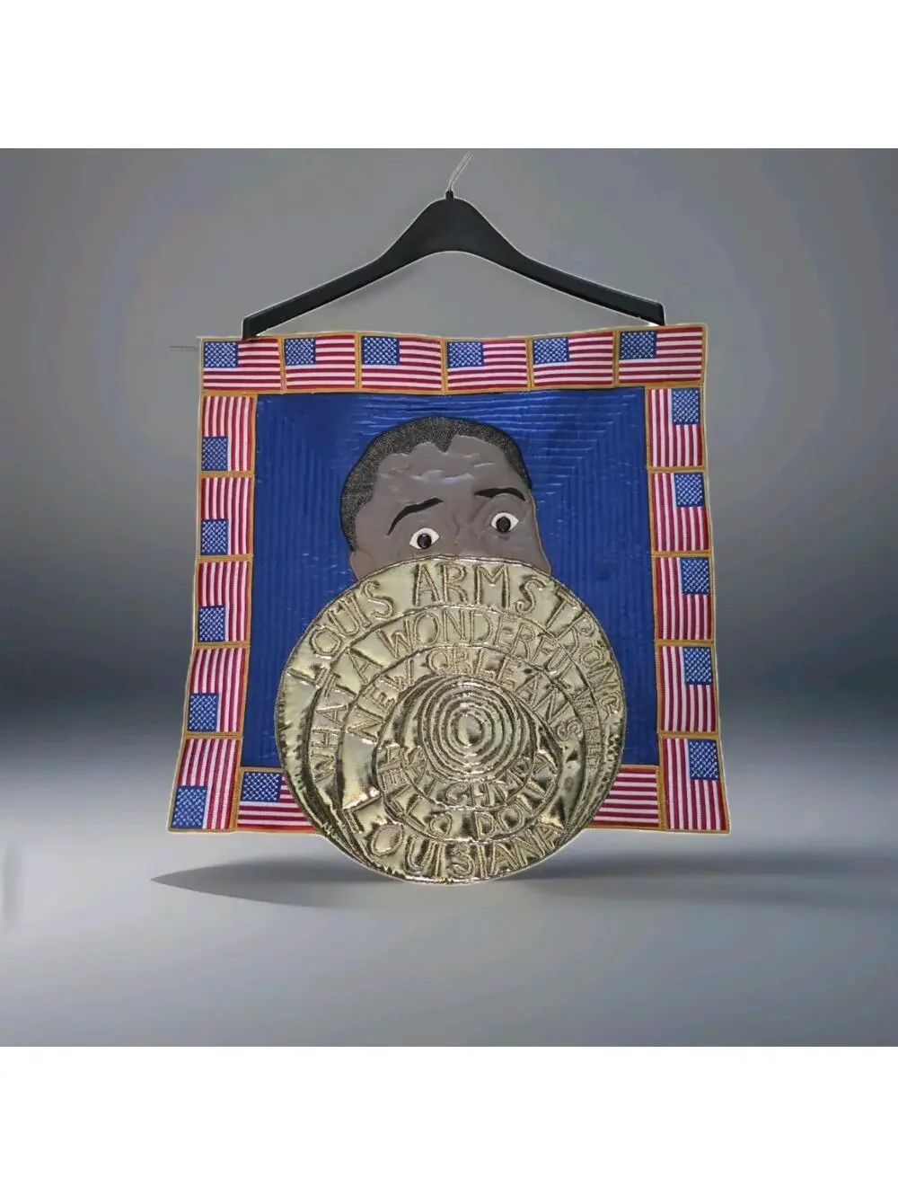 Annie Odell Louis Armstrong What a Wonderful World Quilted Wall Hanging